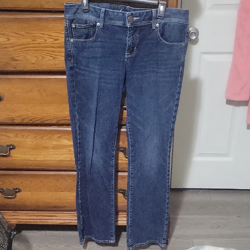 American Eagle Outfitters Mid-Rise Indigo Straight Leg Jeans